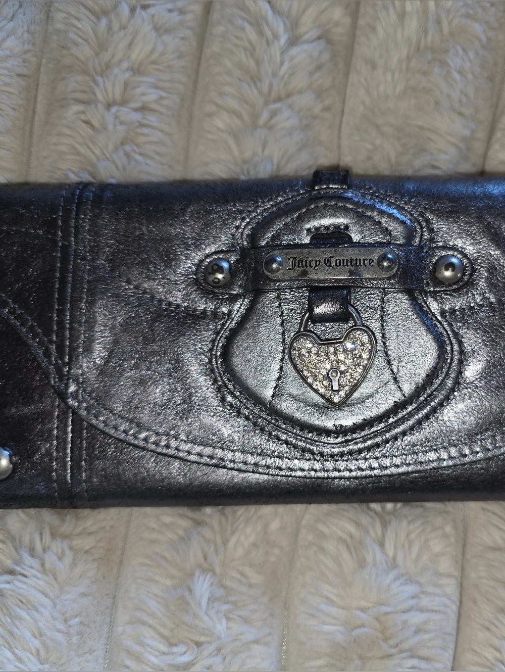 Juicy Couture Metalic Silver Heart Lock Wallet